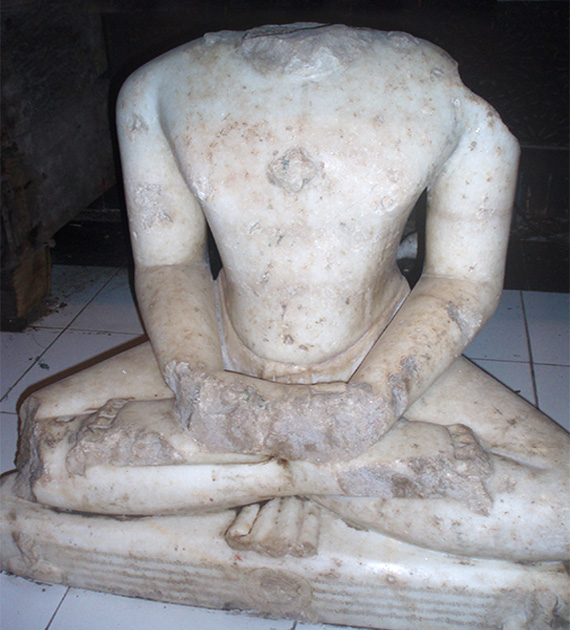 Damaged marble Jain idol