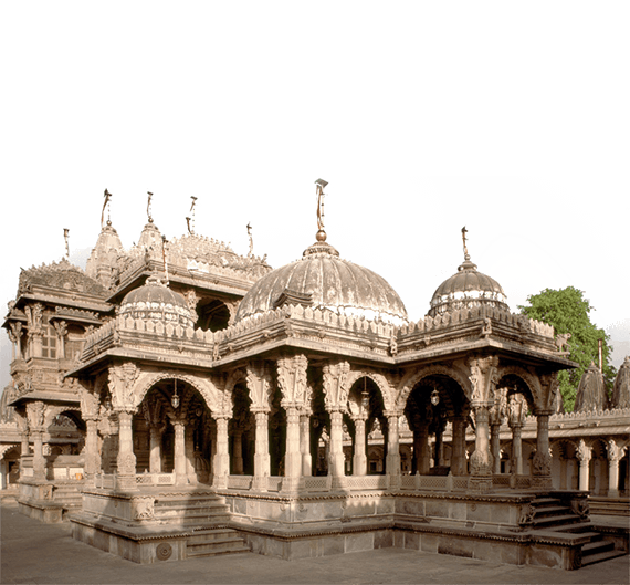 Ornate historic Jain temple pavilion
